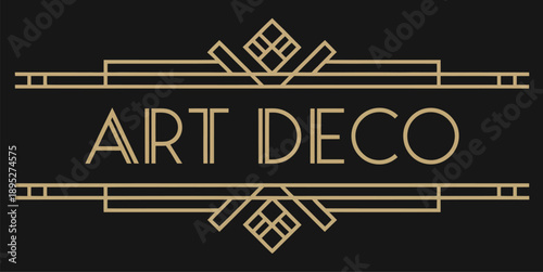 Art Deco vintage copyspace background, classy illustration ornament for text design, retro party geometric vector for glamour style themes.