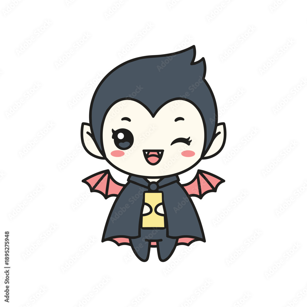 Fototapeta premium Cute Vampire Kid in Bat Costume