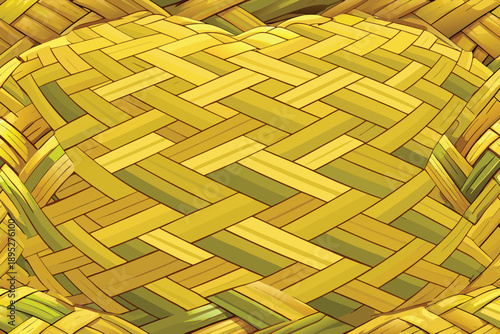 Traditional hand-woven bamboo wicker pattern texture background