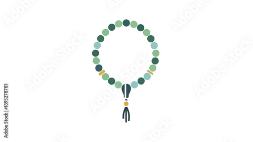Green Beaded Bracelet with Tassel Pendant.