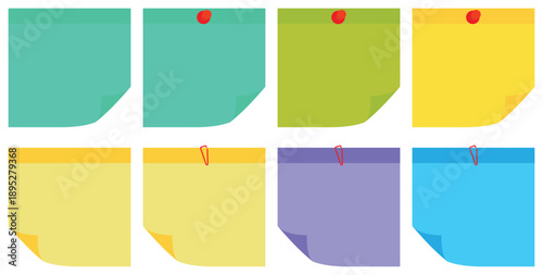 Colorful Sticky Note Paper Labels Collection.