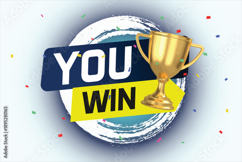 You win word concept vector illustration and 3d style for use landing page, template, ui, web, mobile app, poster, banner, flyer, background, gift card, coupon, label, wallpaper

