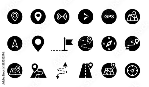 Material Style Circular Location and Map Icon Pack for Web and Apps