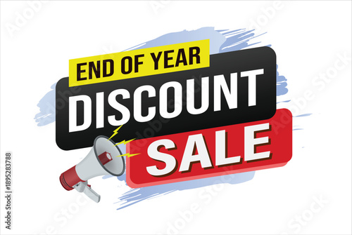 Discount sale word mega phone concept vector illustration and 3d style, landing page, template, ui, web, mobile app, poster, banner, flyer, background, gift card, coupon, label, wallpaper

