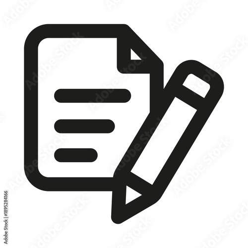 Essay writing professional line icon. Professional Line Vector Icon with modern academic composition concept, minimal clean outline design and scalable education symbol