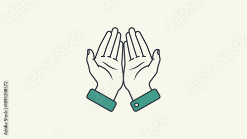 Hands Together in Prayer Gesture Illustration.