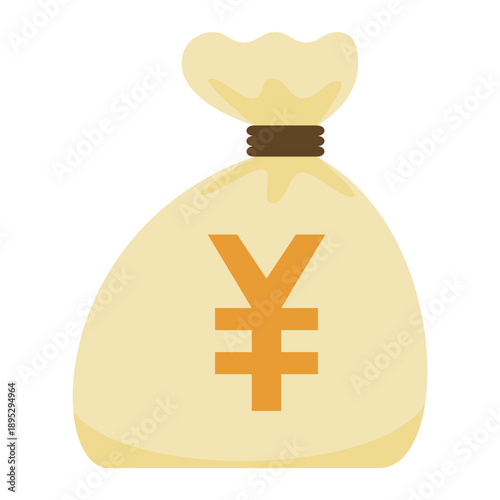 円記号（￥）が入ったマネーバッグ・お金の袋のイラスト