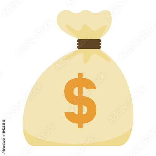 ドル記号（＄）が入ったマネーバッグ・お金の袋のイラスト