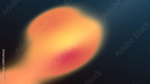 Abstract blurred background with orange and red shapes, artistic design.