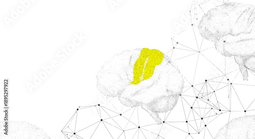 Brain anatomy illustration highlighting cerebral structures and neural connections from a lateral viewpoint