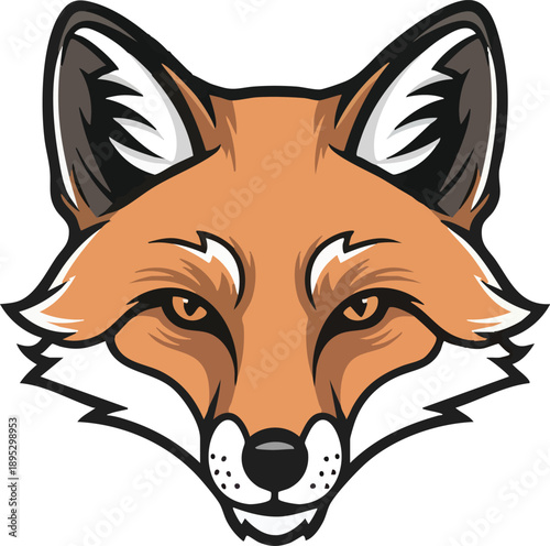 Cartoon Fox Head Illustration.