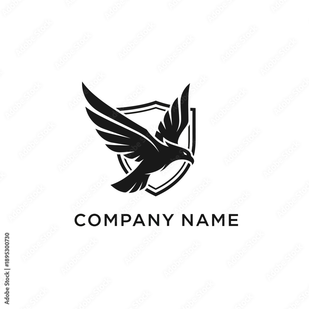Fototapeta premium Black Bird Logo Design Element Flying.