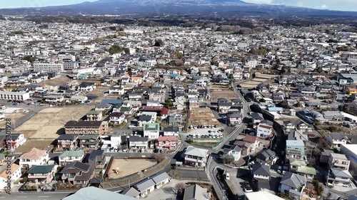 日本の冬のドローン映像　静岡県富士宮市から富士山を空撮