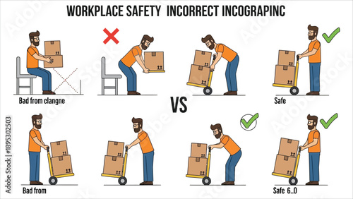 Safe Manual Handling Technique To Prevent Back Injury..eps