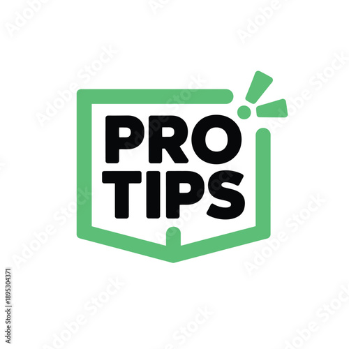Green badge graphic displays the text pro tips with a burst