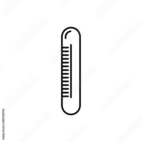 Simple line drawing of a capsule shaped object with hash marks