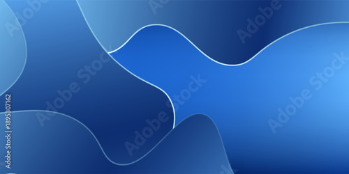 Modern 3d rendering, abstract modern minimal wallpaper with wavy lines glowing over the blue abstract design