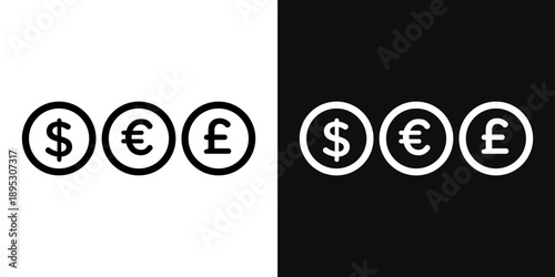 Money icons - editable stroke vector illustration