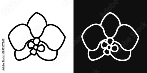 Moth orchid icons - editable stroke vector illustration