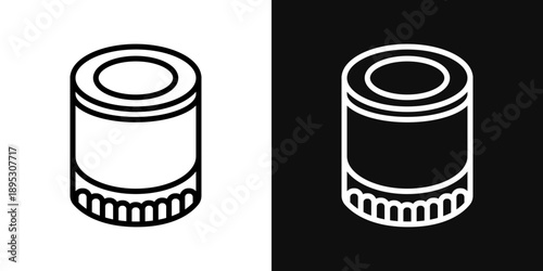 Oil filter icons - editable stroke vector illustration