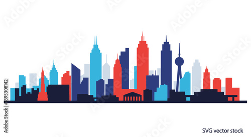 Modern City Skyline Silhouette - Urban Landscape Vector