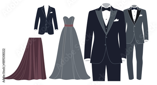 Formal Wear Collection: Tuxedo, Gown, Suit, Dress