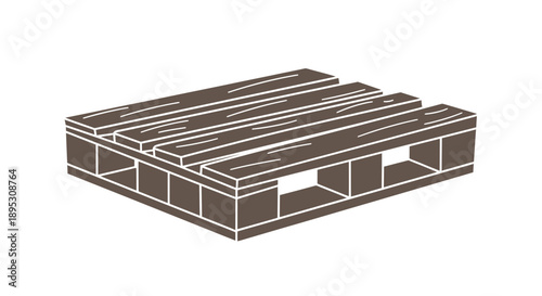 Wooden shipping pallet isolated on white background, logistic concept