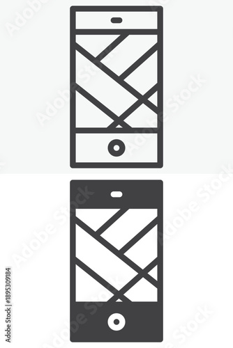 Mobile navigation app different style icon set. Line, outline and solid icon vector sign symbol with editable stroke. App icon for GPS routing and maps.