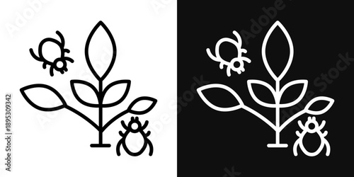 Pest plant icons - editable stroke vector illustration