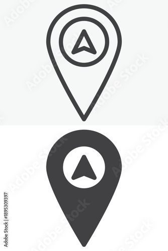 Free Download Navigation pin arrow different style icon set. Line, outline and solid icon vector sign symbol with editable stroke. Navigation icon for direction guidance. - GFXLoad