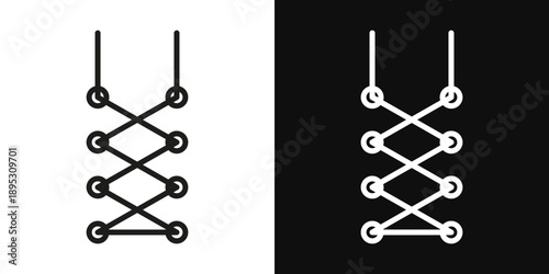 Shoe lace icons - editable stroke vector illustration