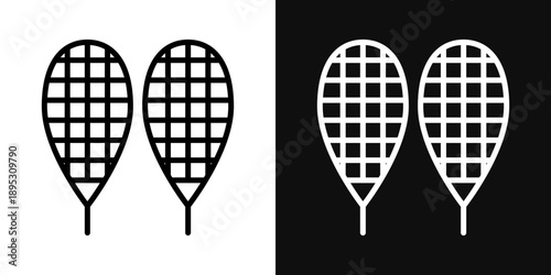 Snowshoes icons - editable stroke vector illustration