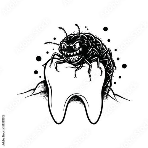 Tooth Germs Dental minimal vector silhouette illustration with white background	
