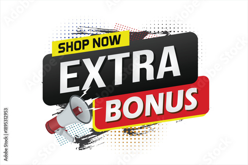 extra bonus word concept vector illustration with lines 3d style for social media landing page, template, ui, web, mobile app, poster, banner, flyer, background, gift card, coupon, label, wallpaper

