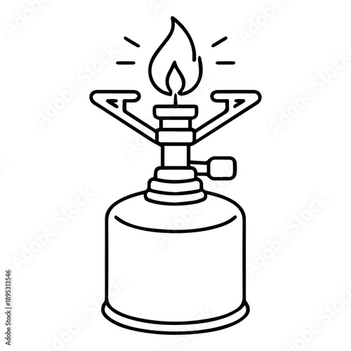 gas burner line icon vector on a white background
Vector line icon