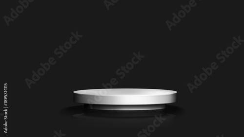 podium, pedestal, cylinder, display, product, stage, mockup, 3d, rendering, geometric, shape, silver, minimalist, studio, presentation, platform, abstract, dark, shadow, reflection, design, element, m