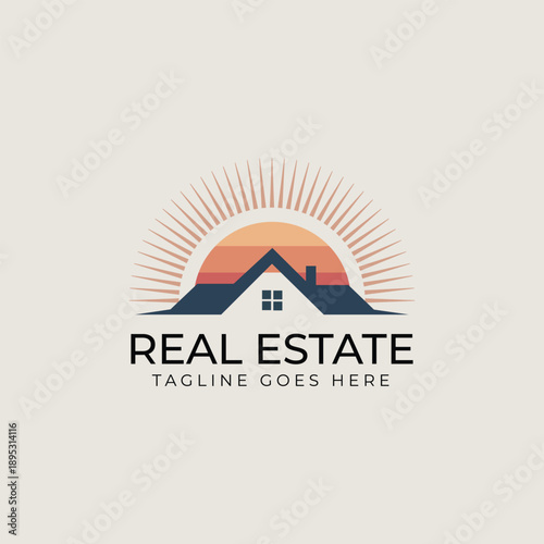 Real estate logo, construction logo, house logo, mortgage logo