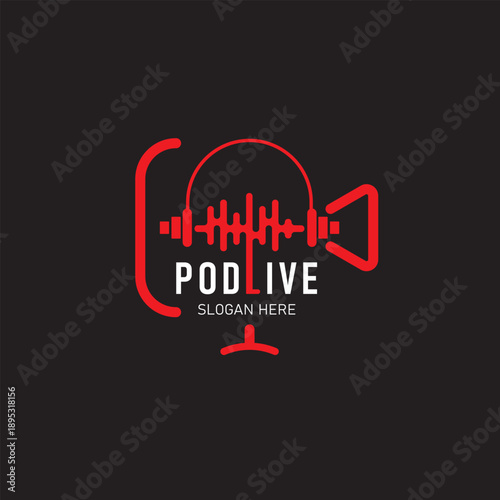 vector illustration of a logo podcast