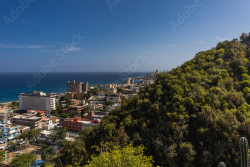 Macuto Coastal City and Caribbean Sea from Waraira Repano National Park, La Guaira, Venezuela