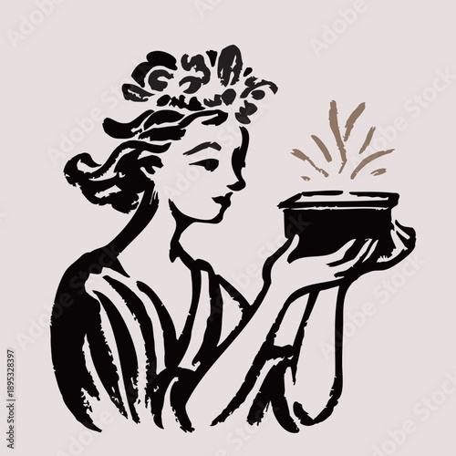Foto Illustration of Pandora’s Box with Hope Remaining Inside in Greek Mythology