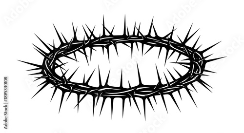 Sharp Crown of Thorns Silhouette Ring