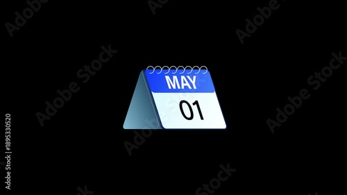 Calendar Month Page Flip Animation Time Passing & Date Change Motion Graphic