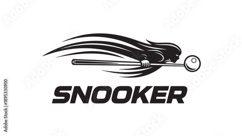 Dynamic illustration of a snooker cue stick hitting a ball with motion blur, ideal for sports and recreation themes.