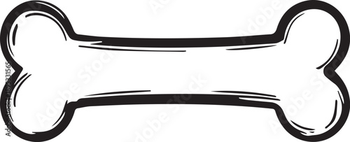 A minimalist graphic of a simple bone, meticulously designed to evoke playful fun and an ideal image for various uses.