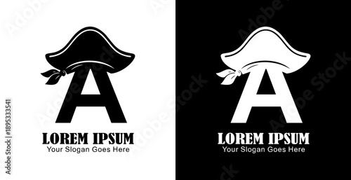 Letter A logo design combined with a pirate hat