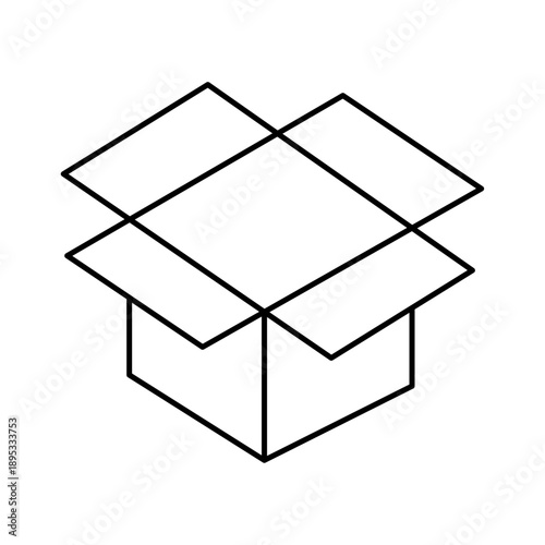 Shopping icons as order processing, customer review, packaging. Open Package Box with Downward Arrow Icon. Delivery box icon. Arrow in the box. Start up icon in flat color style. Unbox Icon Symbol.