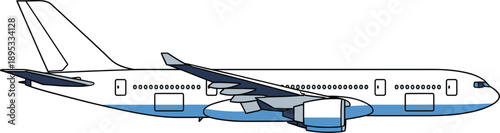 Double deck passenger jet aircraft infographic style vector illustration
