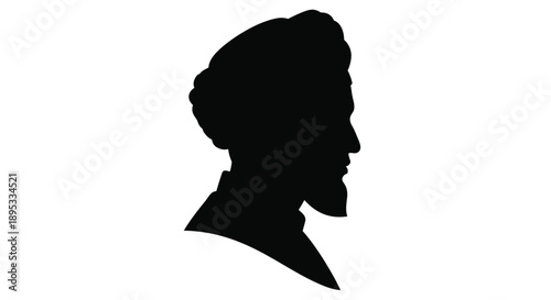 Silhouette of abraham lincoln s profile against a white background