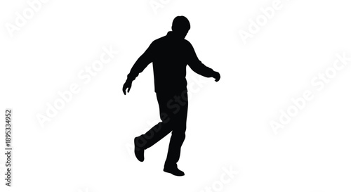 Silhouette of a man walking captured in a dynamic pose