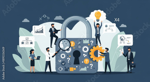 Business Security Solutions and Data Protection Concept.